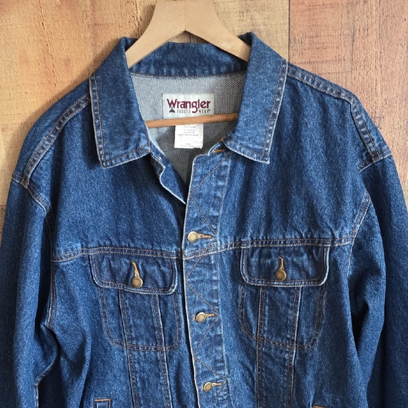 Upcycled Wrangler Johnny Cash Blue Denim Jacket - Picture 5 of 10